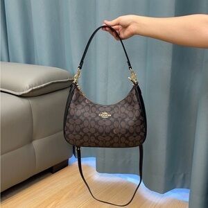 Coach Teri Shoulder Bag In Signature Canvas CA548-Black/Brown